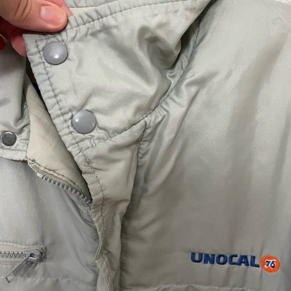 VINTAGE Unocal 76 Men’s Gas Station Jacket Sz. L, Light Green/Gray - Picture 7 of 10